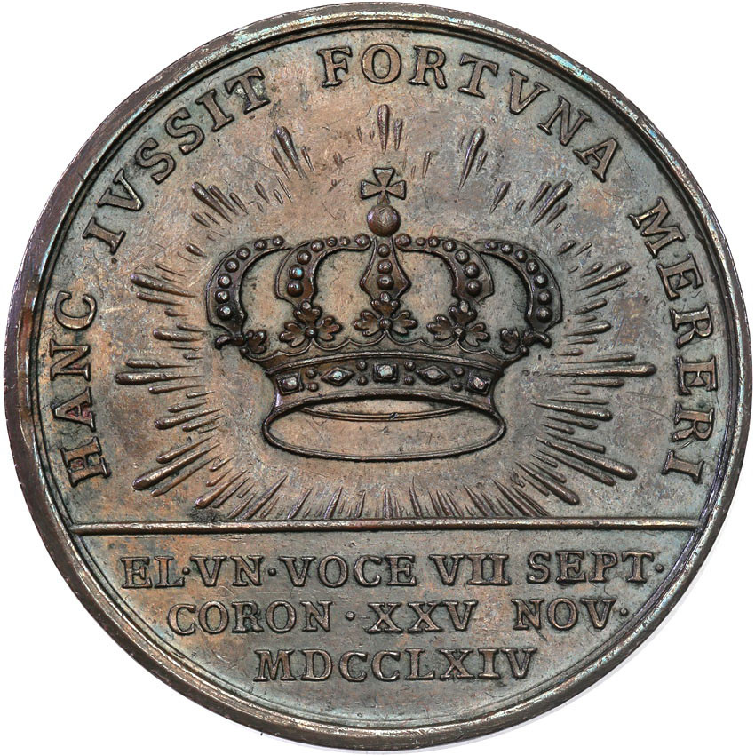 Stanisław August Poniatowski. Medal koronacyjny 1764, brąz